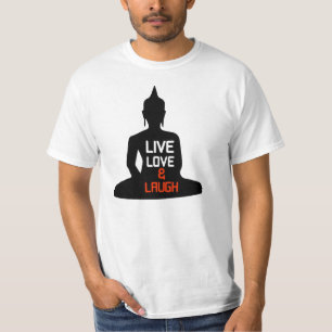 Camiseta Amor ao vivo risada buda sillhout preto