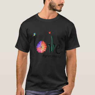 Camiseta Amor Avó Cótulo de Água Flor de Ave Moth