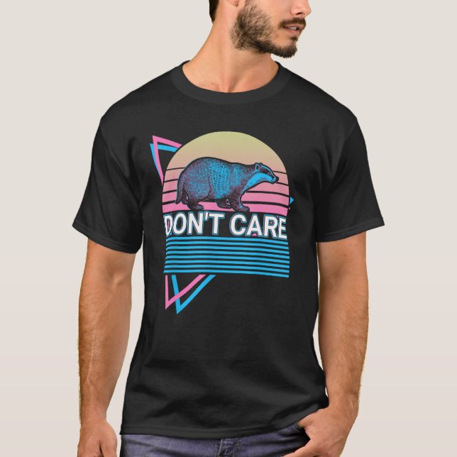 Camiseta Amor Badger Retro Não se importa (Frente)