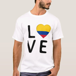 Camiseta Amor - bandeira da Colômbia