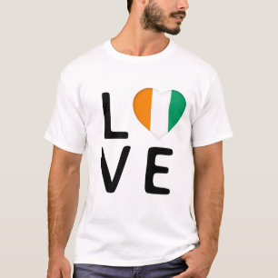 Camiseta Amor - Bandeira da Costa do Marfim