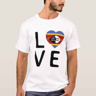 Camiseta Amor - Bandeira da Suazilândia