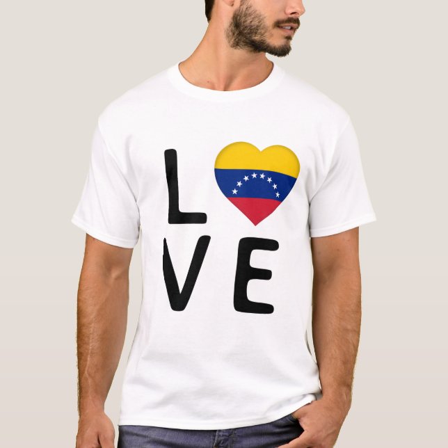 Camiseta Amor - Bandeira da Venezuela (Frente)