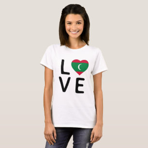 Camiseta Amor - Bandeira das Maldivas