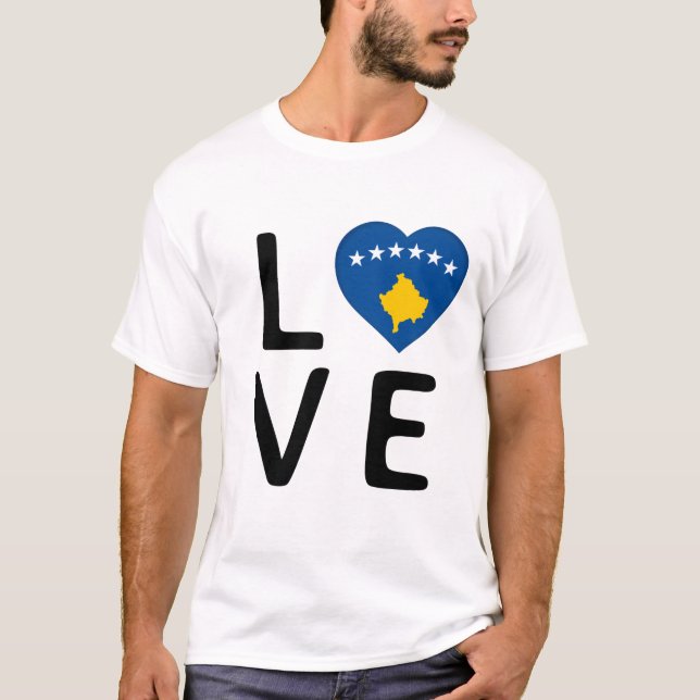 Camiseta Amor - Bandeira do Kosovo (Frente)