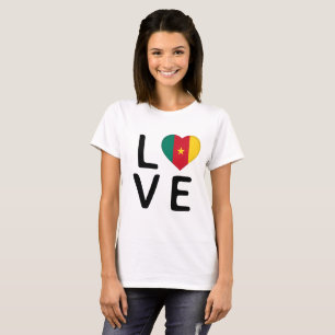 Camiseta Amor - Bandeira dos Camarões