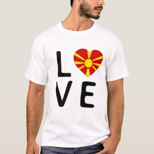 Camiseta Amor - Bandeira Macedônia