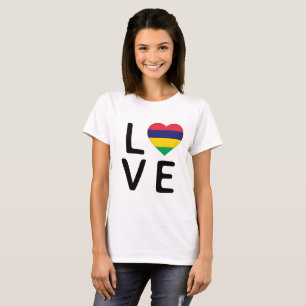 Camiseta Amor - bandeira Maurícia