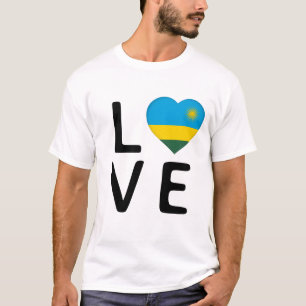 Camiseta Amor - Bandeira Ruanda