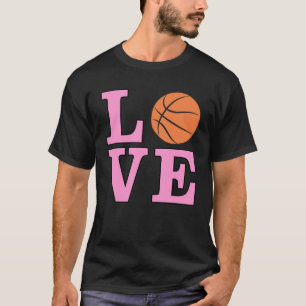 Camiseta Amor Basquetebol - Texto Rosa 