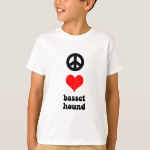 Camiseta Amor Basset Hound da paz