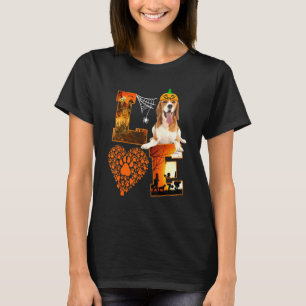 Camiseta Amor Beagle Dog Paw Heart Pumpkin Halloween