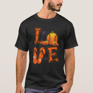Camiseta AMOR Beisebol Jogadores Pumpkin Witch Hallowch