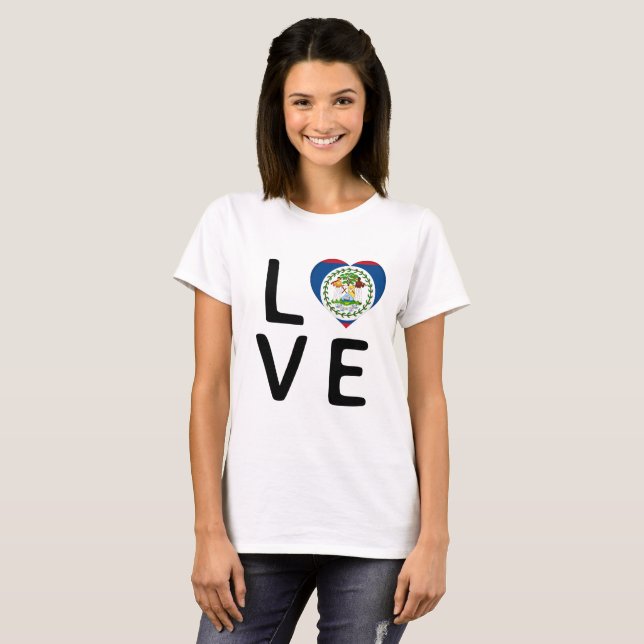 Camiseta Amor - Belize Flag (Frente Completa)