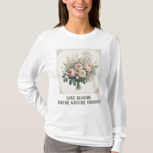 Camiseta Amor Blooms com Natureza