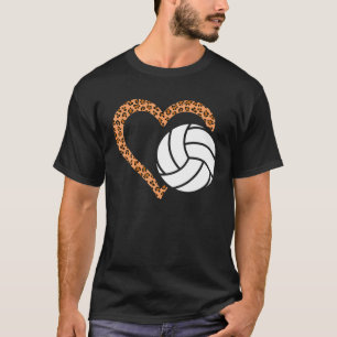 Camiseta Amor Bola de Voleibol Leopardo Amor Mãe