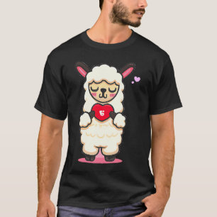Camiseta Amor bonito de Alpaca Lama para a Mulher pelo vale