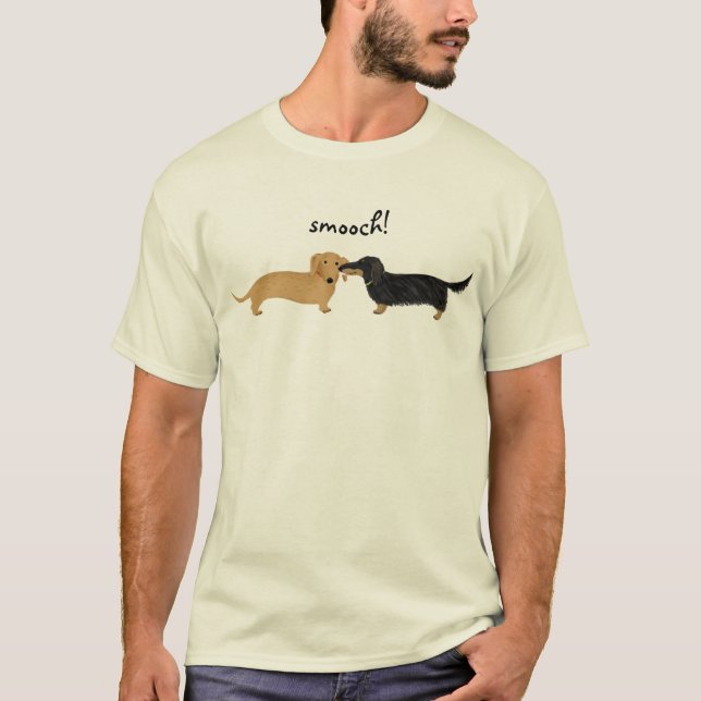 Camiseta Amor bonito dos cães do Wiener do Smooch | dos (Frente)