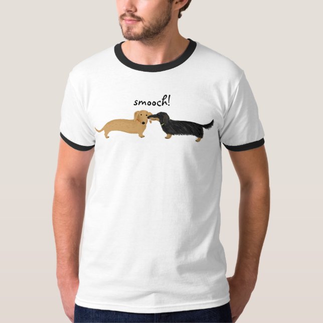 Camiseta Amor bonito dos cães do Wiener do Smooch | dos (Frente)
