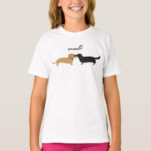 Camiseta Amor bonito dos cães do Wiener do Smooch dos