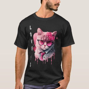 Camiseta Amor bonito é com Dia de os namorados cardíaco