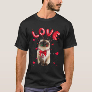 Camiseta Amor bonito Himalaia Namorados de gato Pet Cat Lov