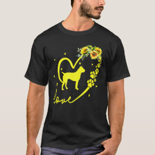 Camiseta Amor Boxer Dog Sunflower Heart