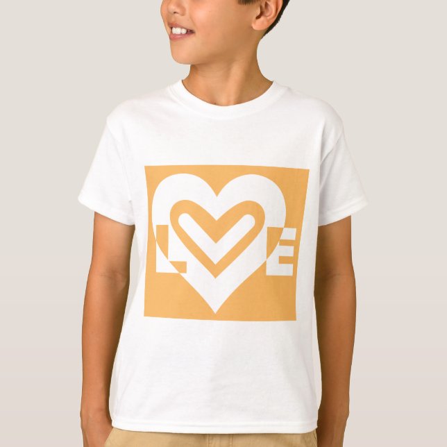 Camiseta Amor Branco e Laranja (Frente)