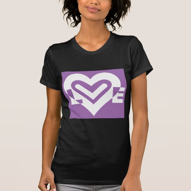 Camiseta Amor branco e roxo (Frente)
