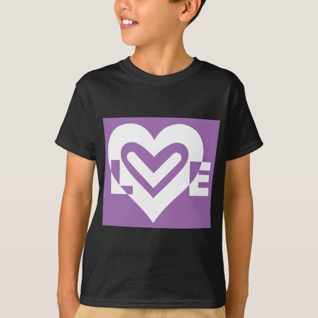 Camiseta Amor branco e roxo (Frente)