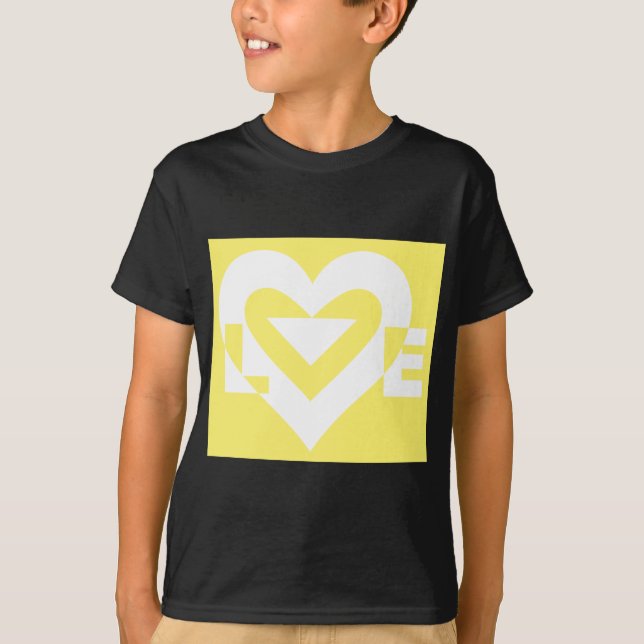 Camiseta Amor Branco em Amarelo (Frente)