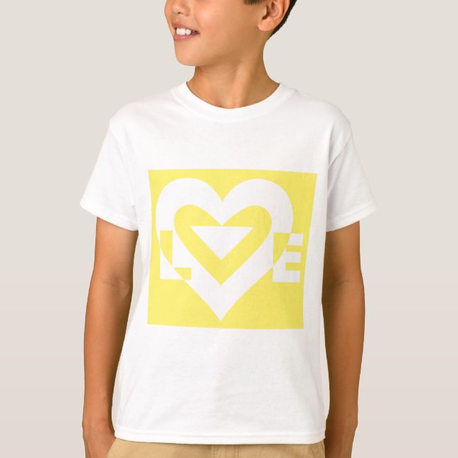 Camiseta Amor Branco em Amarelo (Frente)