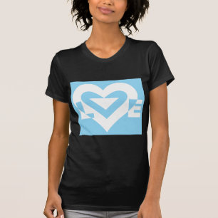 Camiseta Amor Branco em Azul
