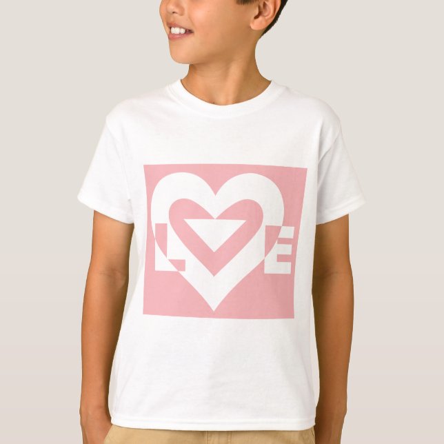 Camiseta Amor Branco sobre Rosa (Frente)