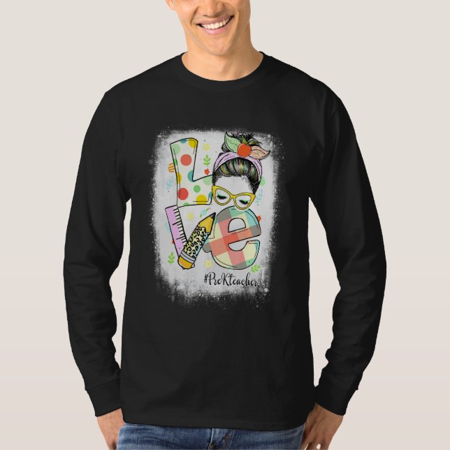 Camiseta Amor Branqueado Pré-Kinder Professora Páscoa Mensa (Frente)