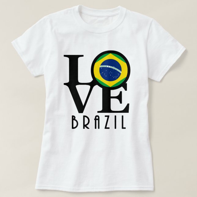 Camiseta AMOR Brasil (impressão frontal) (Frente do Design)