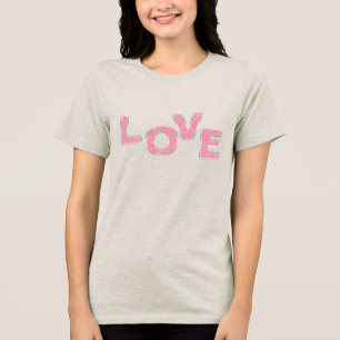 Camiseta Amor Brilho Rosa