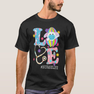 Camiseta Amor Bunnies Stethoscope Enfermeira Páscoa Dia Nur