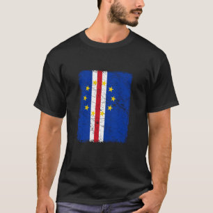 Camiseta Amor Cabo Cabo Verde Bandeira Envelhecida Independ