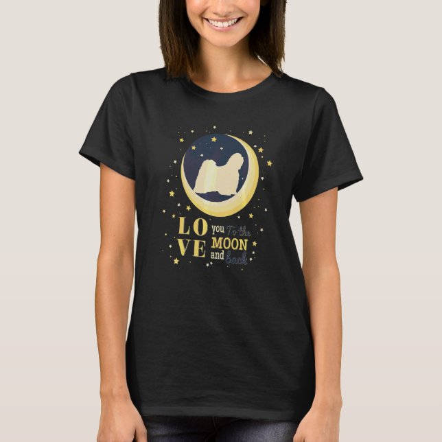 Camiseta Amor Cachorro De Lhasa Apso À Lua (Frente)