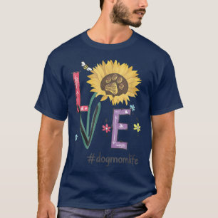 Camiseta Amor Cachorro Mãe Vida Girassol Engraçado Por Dia