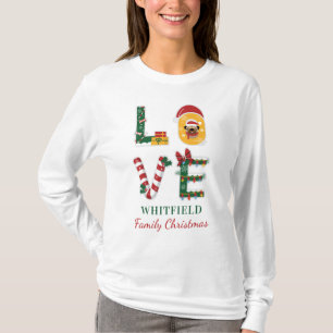 Camiseta AMOR Cachorro Natal Personalizado Combinando Famíl