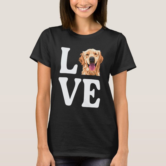 Camiseta Amor Cachorro Retriever Dourado (Frente)