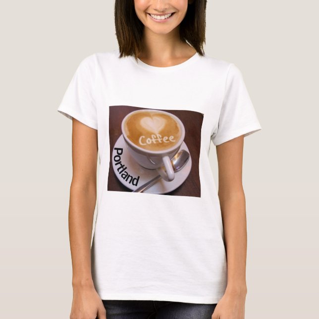 Camiseta Amor Cardíaco Portland Cappuccino Café Xirt (Frente)