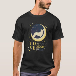 Camiseta Amor Cardigan Welsh Corgi À Lua