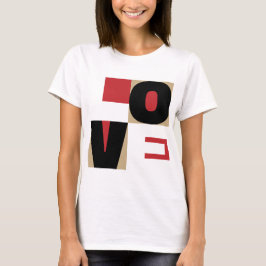 Camiseta Amor Carta Contemporânea Arte Design Vermelho Negr