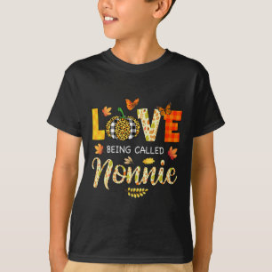 Camiseta Amor Chamado de Nonnie Pumpkin Fall Deixa Obrigado