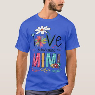 Camiseta Amor Chamado Mimi Daisy Flower Orgulhosa Vovó