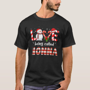 Camiseta Amor Chamado Nonna Snowman Natal Cortado
