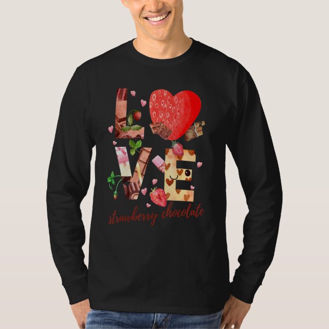 Camiseta Amor Chocolate de Morango Chocolate Docinho (Frente)